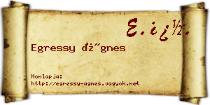 Egressy Ágnes névjegykártya
