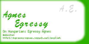 agnes egressy business card